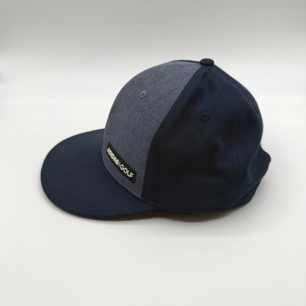 Adidas Golf Hat Men OSFM Blue Heathered Snapback Flat Bill Performance Cap‎